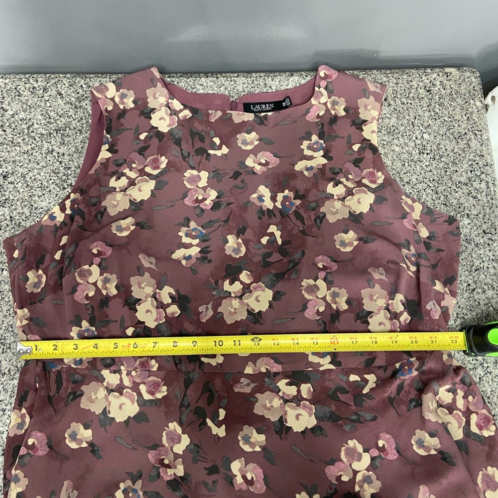 LAUREN Ralph Lauren Purple Floral Fit & Flare Midi Dress Womens 18W Classic - Picture 16 of 16